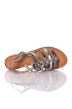 Women's silver gladiator sandals Les Tropéziennes - Image n°3