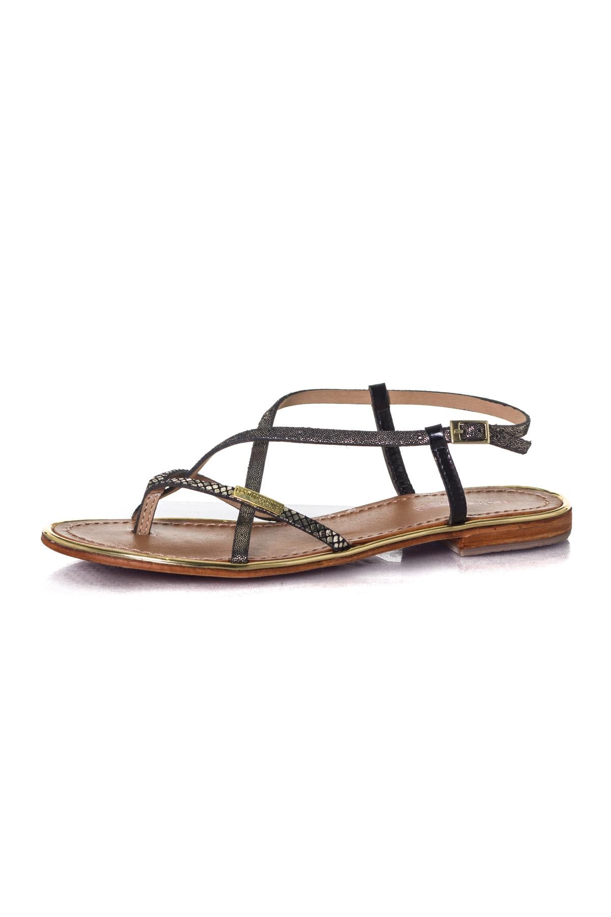  Women's black and gold sandals - Image n°7
