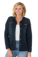 Kaporal women's dark blue denim shirt - Image n°4