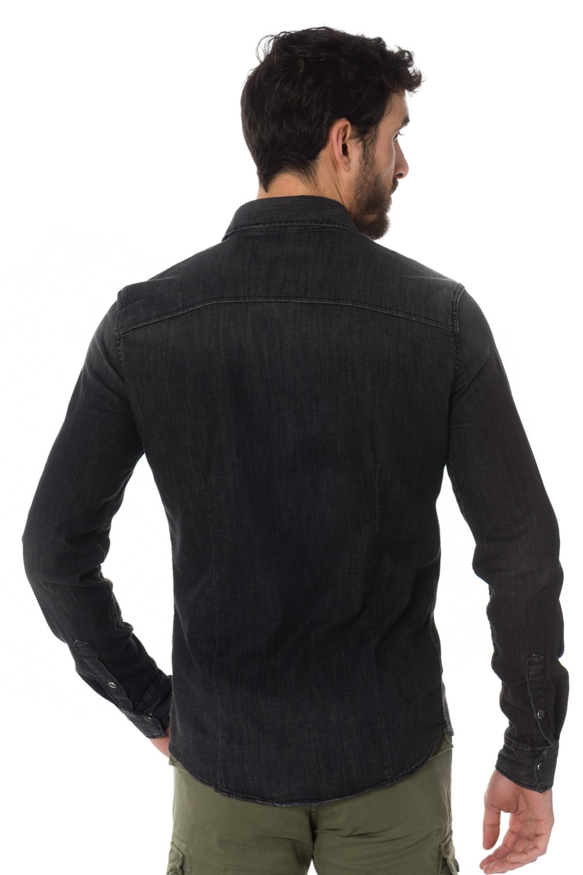 Men's used black denim shirt - Image n°3