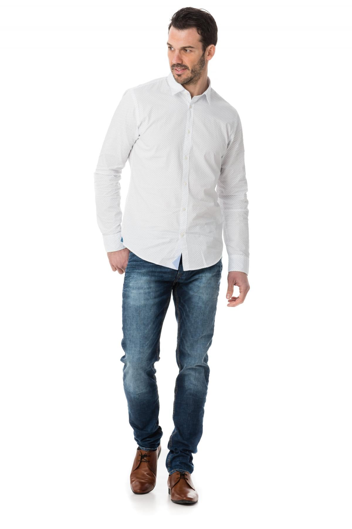 Scotch&soda men's plain white shirt - Image n°2
