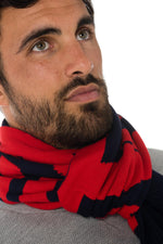 Diesel men's navy blue/red scarf - Image n°2