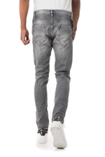 Men's gray destroyed jeans - Image n°5