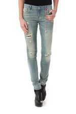 Kaporal women's slim jeans with tears - Image n°1
