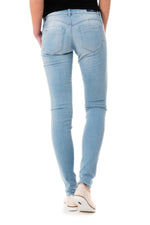 Women's light blue destroyed kaporal jeans - Image n°3