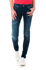 Blue ripped jeans for women slim fit - Image n°1