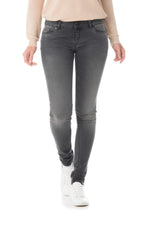 Women's slim gray jeans - Image n°1