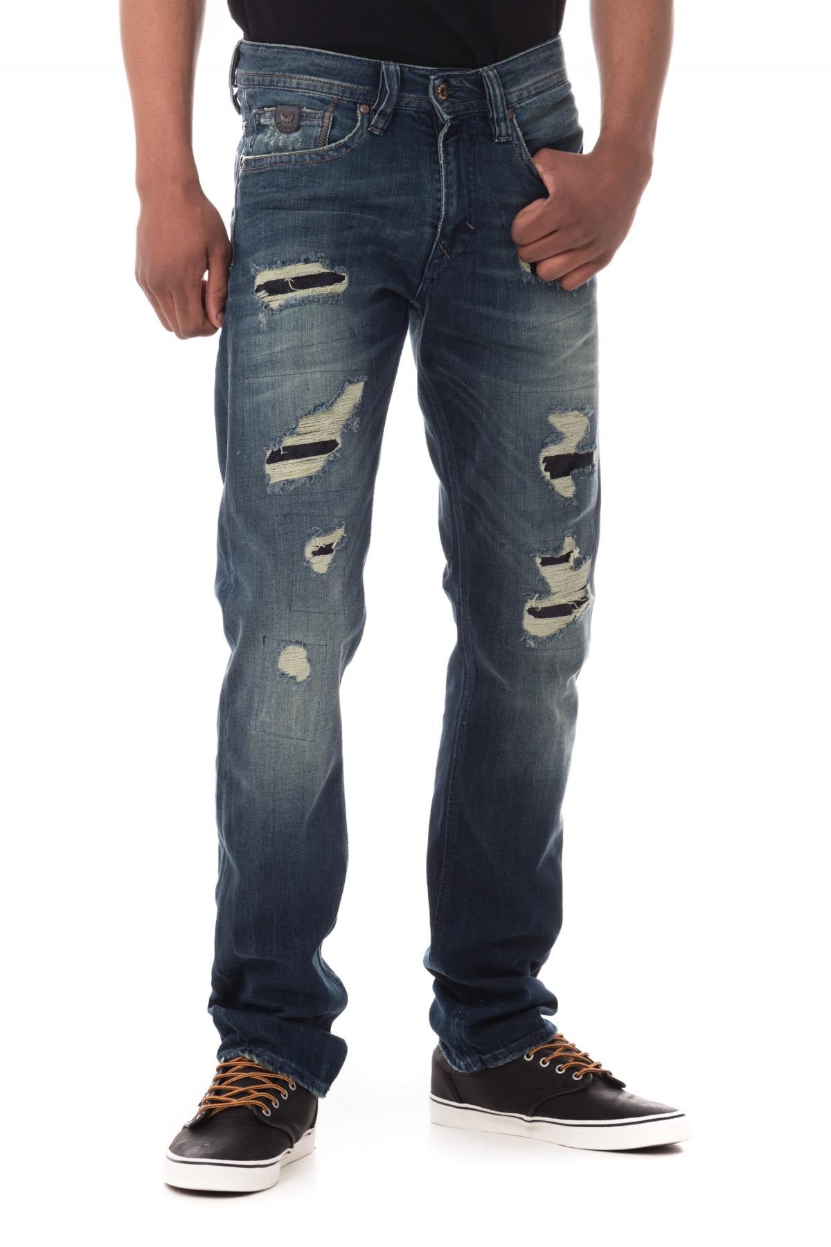 Kaporal men's worn and faded jeans - Image n°1