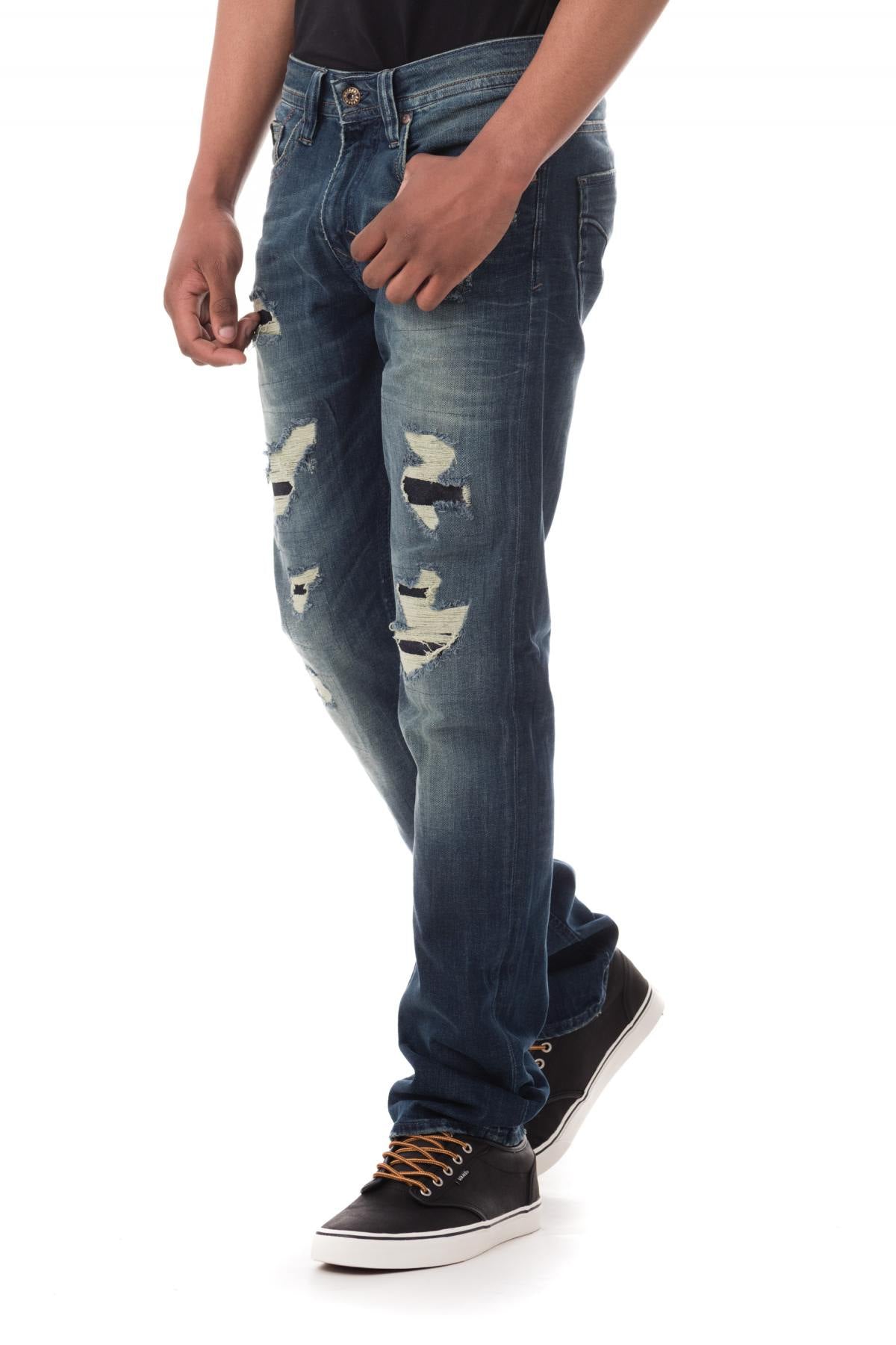 Kaporal men's worn and faded jeans - Image n°2
