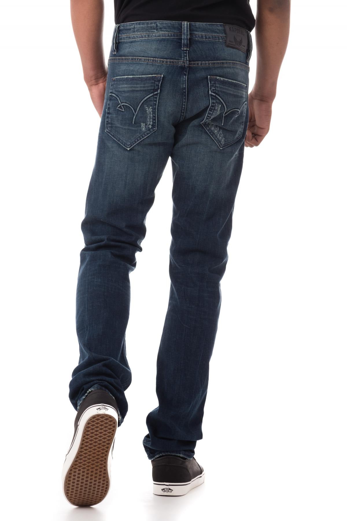 Kaporal men's worn and faded jeans - Image n°3