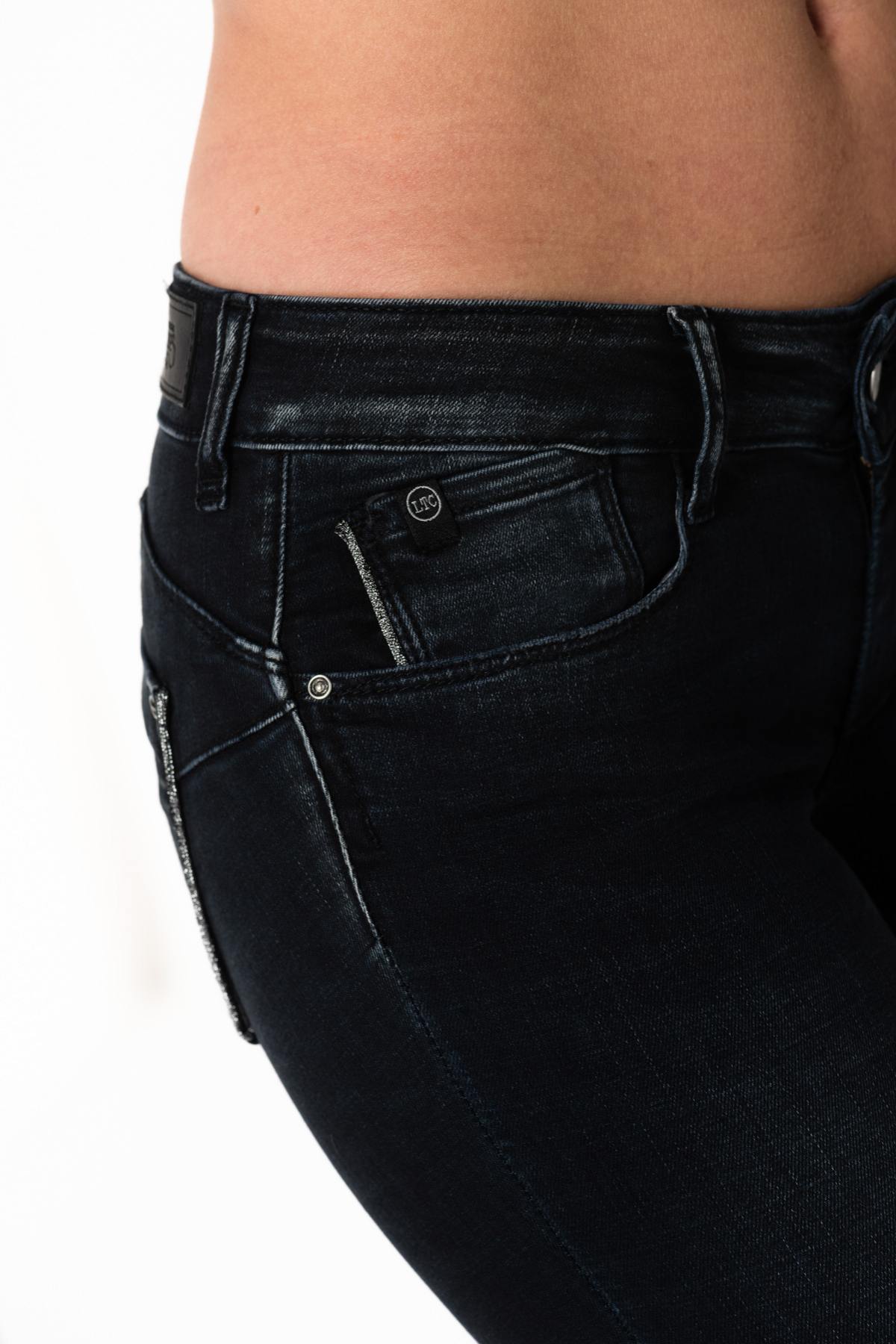 7/8 slim raw blue jeans - Image n°4