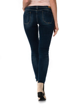 Women's faded blue jeans - Image n°1