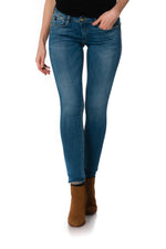 Blue denim slim fit jeans - Image n°1