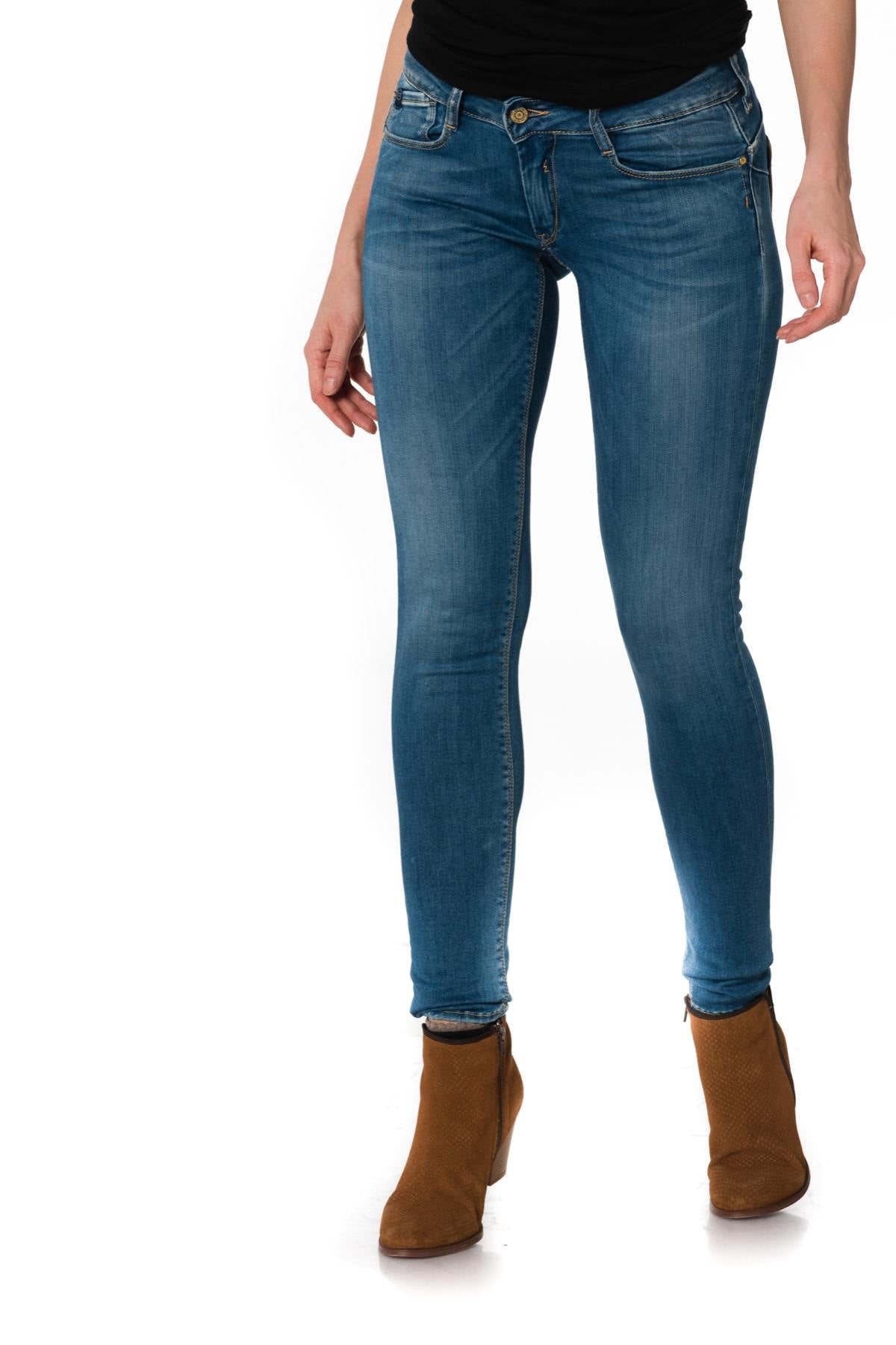 Blue denim slim fit jeans - Image n°7