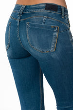 Blue denim slim fit jeans - Image n°5