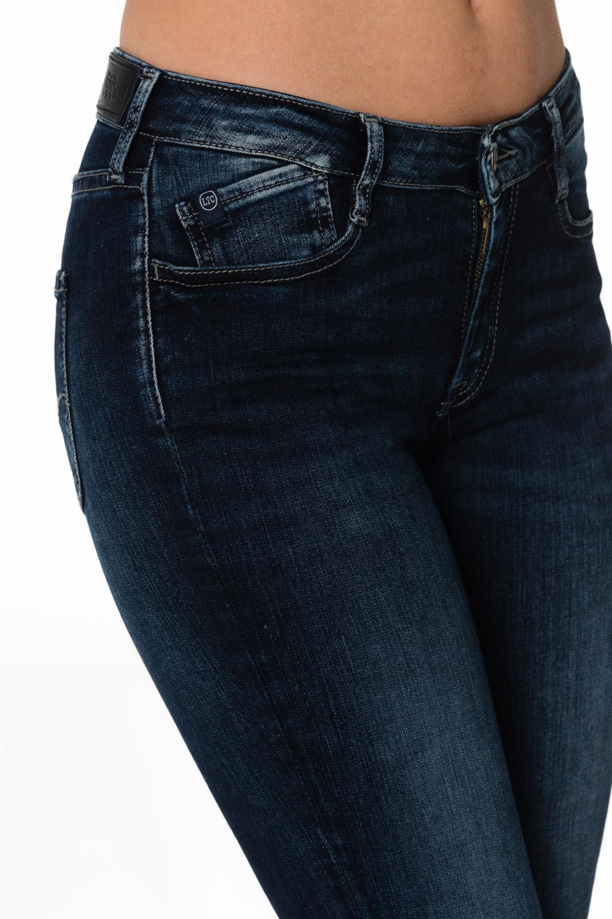 Women's dark blue slim jeans - Image n°4
