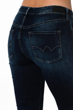 Women's dark blue slim jeans - Image n°3