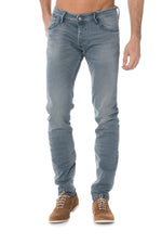 Washed gray slim jeans - Image n°2