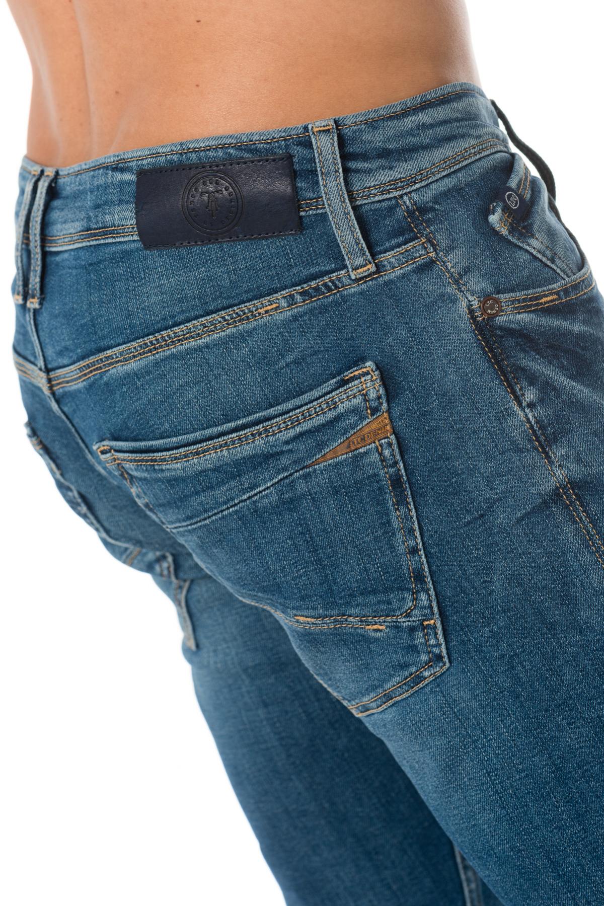Men's slim-fit washed blue jeans - Image n°3