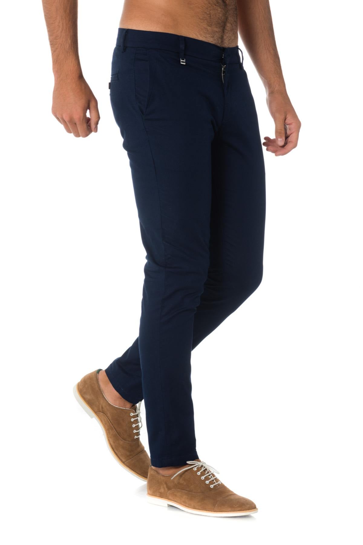 Antony Morato navy blue pleated pants - Image n°1