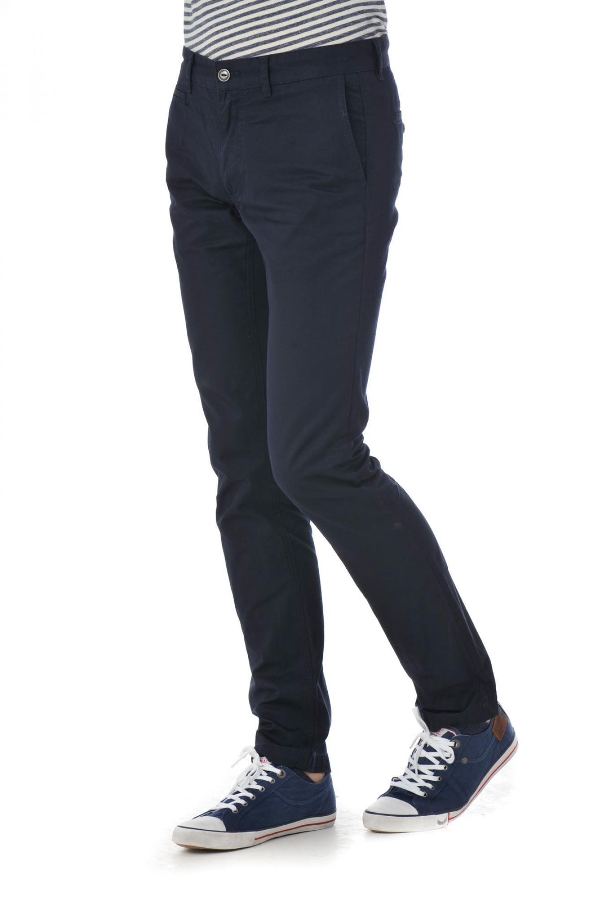 Navy blue chinos from the Chevignon brand - Image n°1