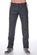 LAST REBELS men's pants in brown leather - Image n°1