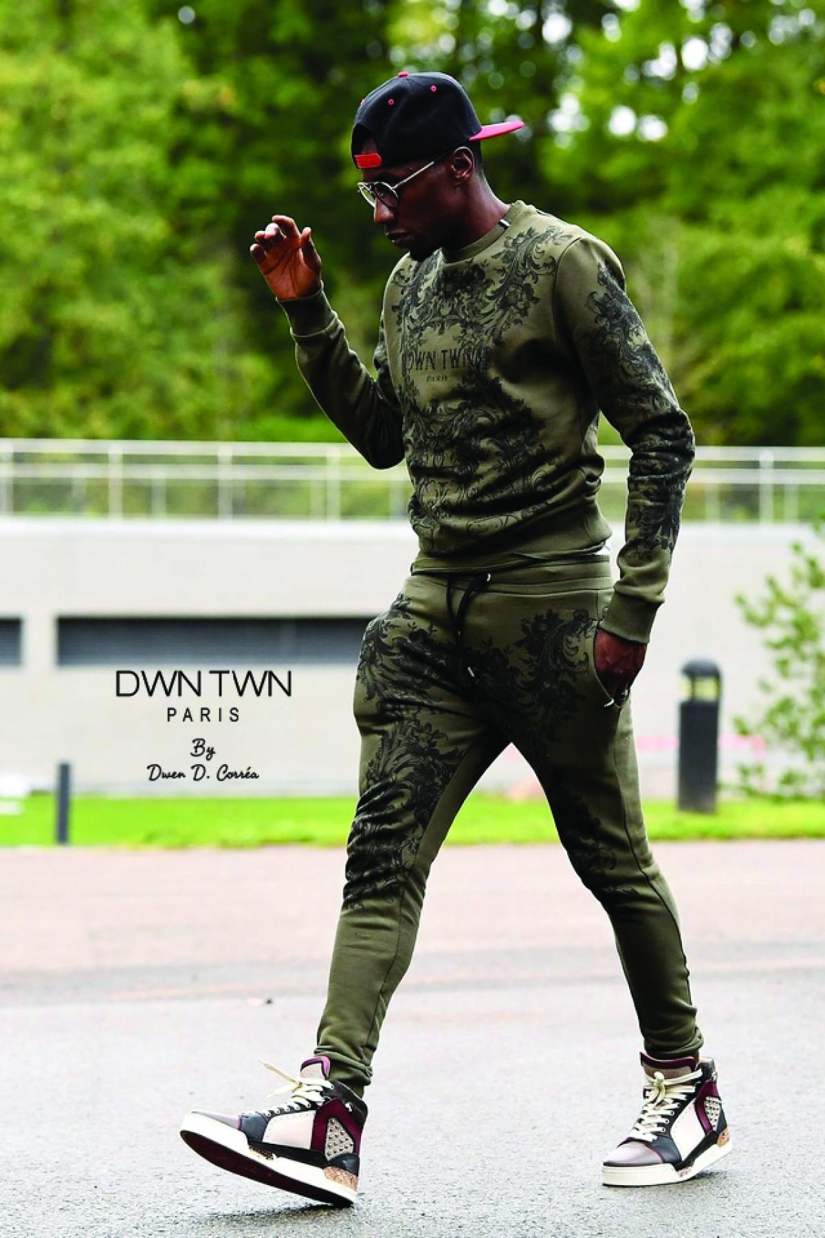 Khaki green jogging pants DWN TWN Matuidi - Image n°2