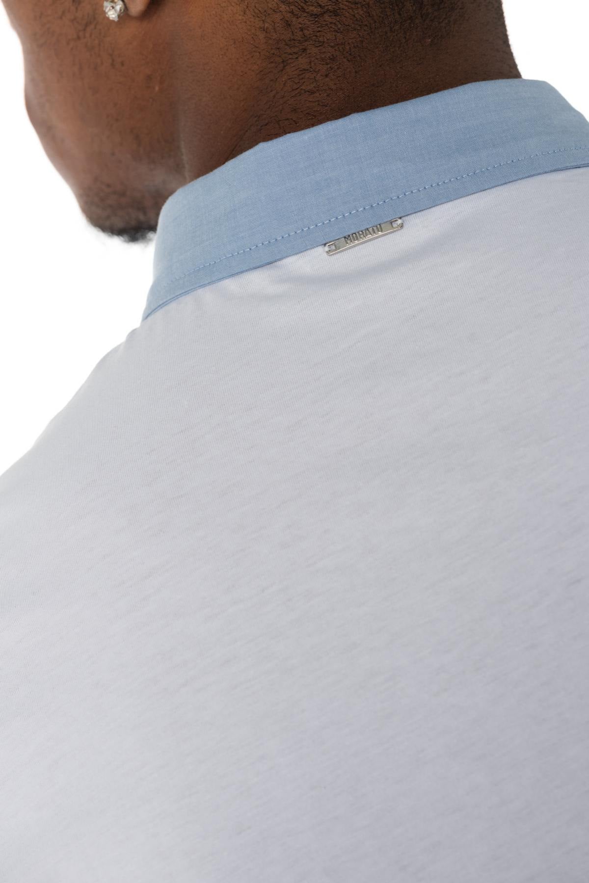 Antony Morato white and blue polo shirt - Image n°4