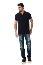 Scotch and Soda navy blue polo shirt - Image n°2