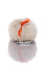 Beige and orange key ring for women - Image n°2