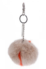 Beige and orange key ring for women - Image n°1