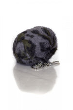 Oakwood key ring in two-tone rabbit fur - Image n°1