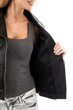 Women's Perf style leather jacket Black - Image n°4