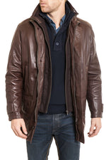Men's Daytona Brown lambskin coat - Image n°2