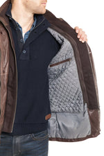 Men's Daytona Brown lambskin coat - Image n°4