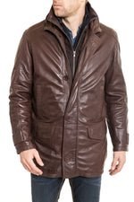 Men's Daytona Brown lambskin coat - Image n°1