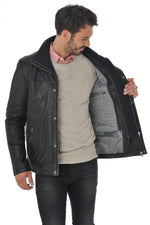 Daytona Black leather jacket for Men - Image n°4