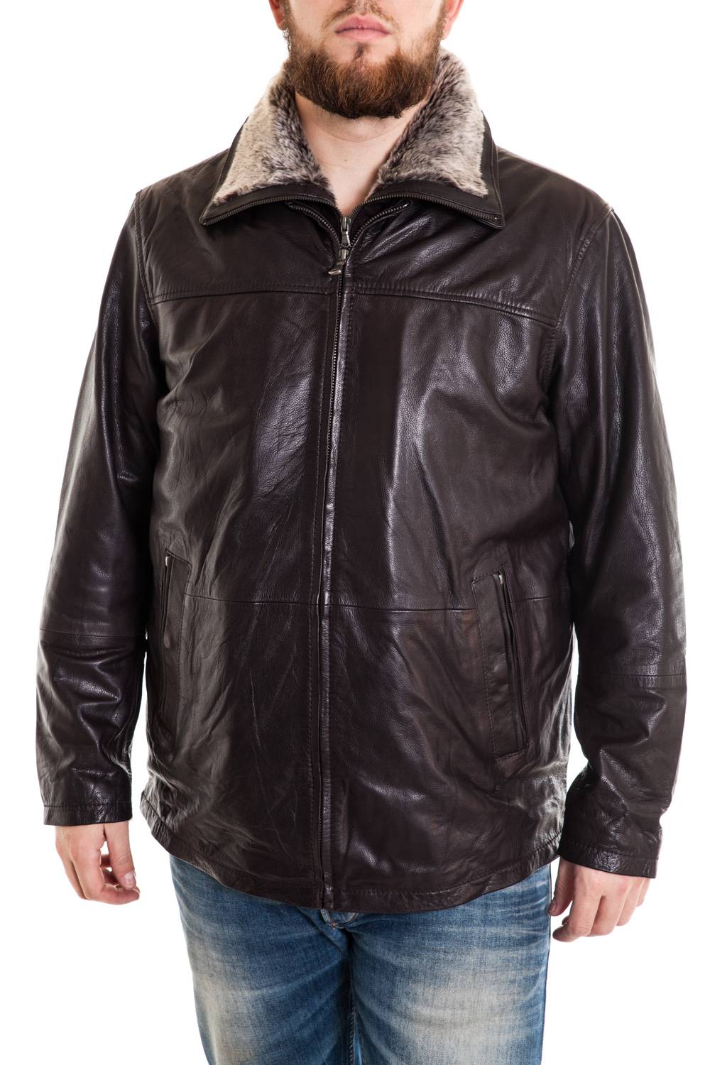 Brown cowhide jacket Large Size Shiny appearance Lucina - Image n°2