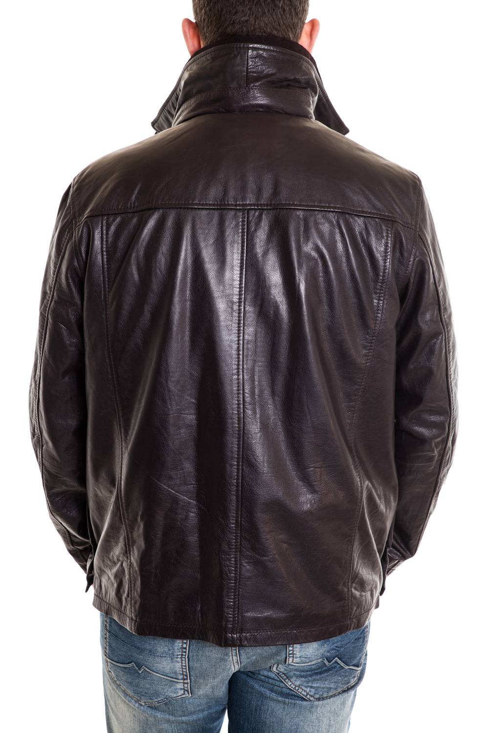 Brown cowhide jacket Large Size Shiny appearance Lucina - Image n°4