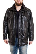 Lucina buffalo leather overjacket Distressed look for Plus Size - Image n°1