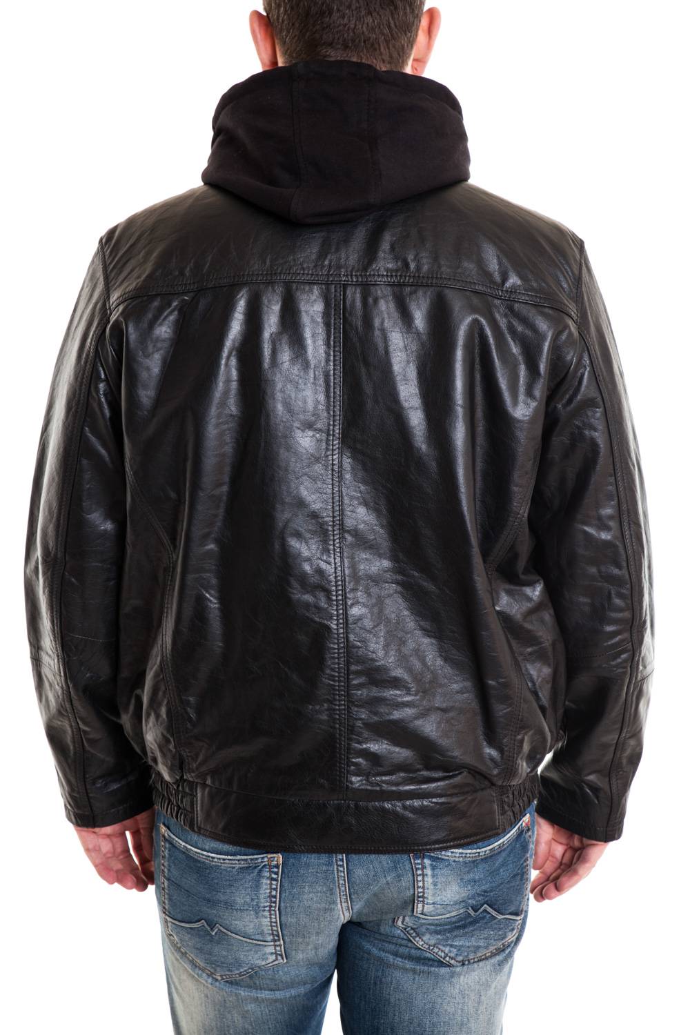 Lucina buffalo leather jacket large size black - Image n°4