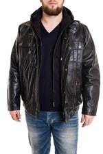 Lucina buffalo leather jacket large size black - Image n°2