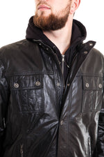 Lucina buffalo leather jacket large size black - Image n°3