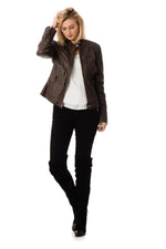 Oakwood Women's Smoke Sheepskin Leather Jacket - Image n°2