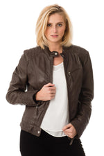 Oakwood Women's Smoke Sheepskin Leather Jacket - Image n°1