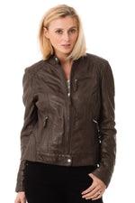 Oakwood Women's Smoke Sheepskin Leather Jacket - Image n°3