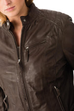 Oakwood Women's Smoke Sheepskin Leather Jacket - Image n°6
