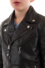 Schott children's perfecto in black lambskin - Image n°3