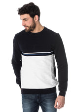 Navy and white Antony Morato sweatshirt - Image n°1