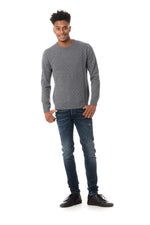 Men's gray check sweater on the front - Image n°2
